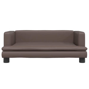 Kinder Sofa Braun Kunstleder 80x45x30cm