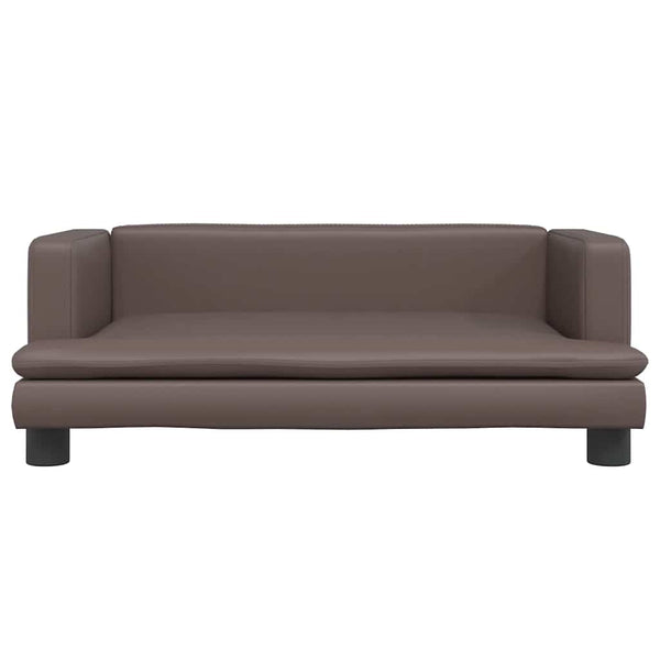 Kinder Sofa Braun Kunstleder 80x45x30cm