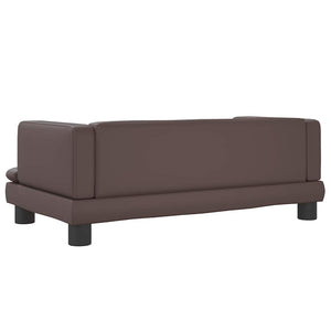 Kinder Sofa Braun Kunstleder 80x45x30cm