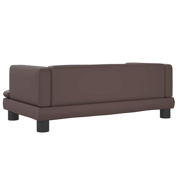 Kinder Sofa Braun Kunstleder 80x45x30cm