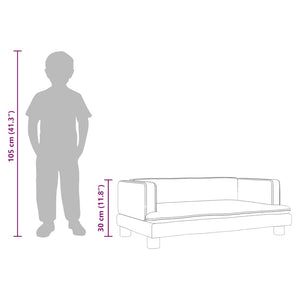 Kinder Sofa Braun Kunstleder 80x45x30cm