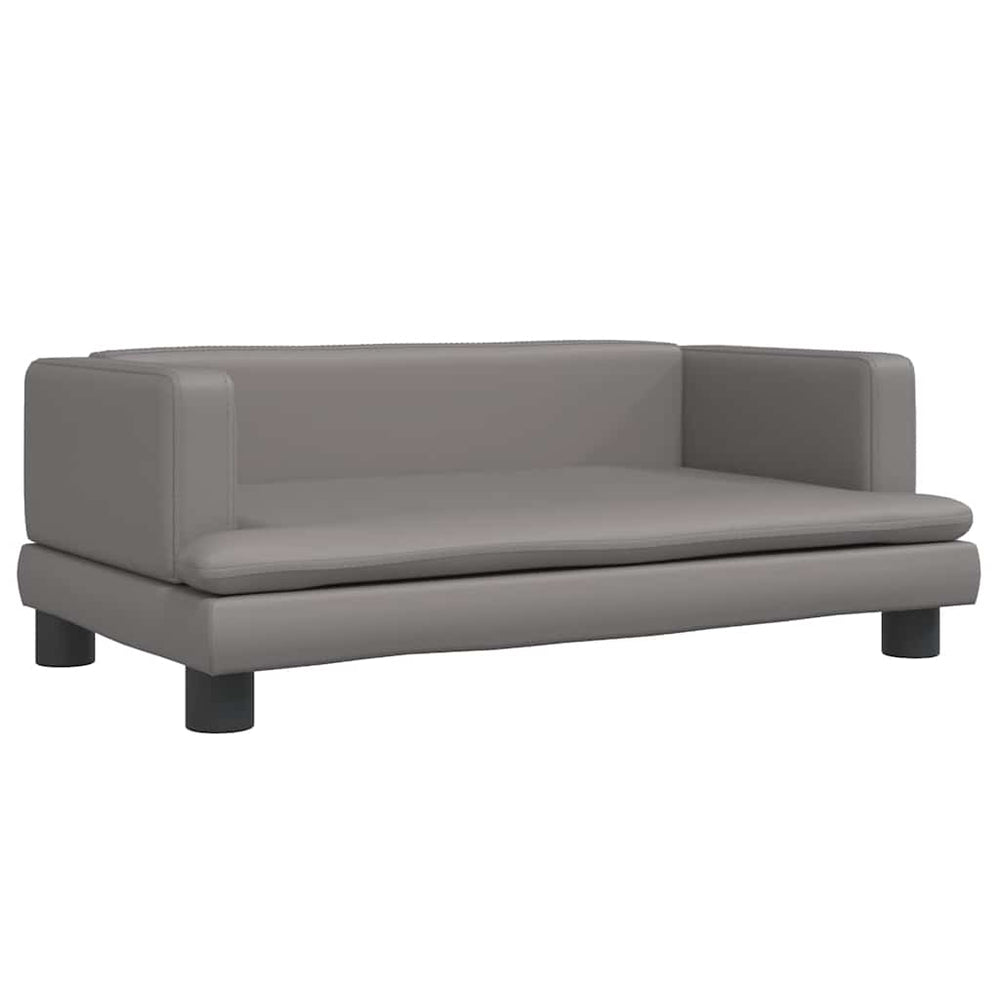 Kindersofa Grau Kunstleder 80cm