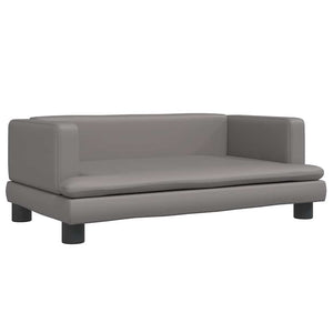 Kindersofa Grau Kunstleder 80cm