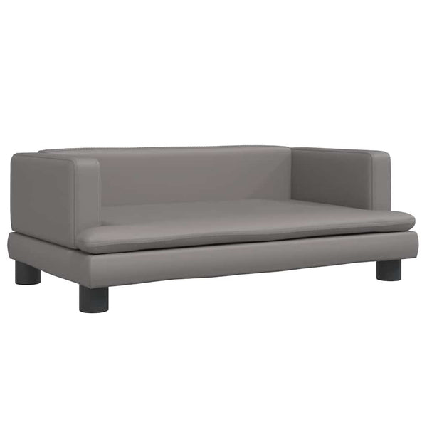Kindersofa Grau Kunstleder 80cm