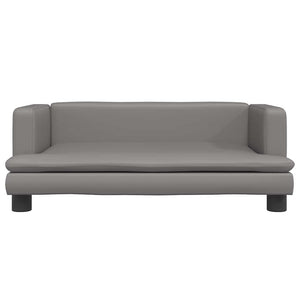 Kindersofa Grau Kunstleder 80cm