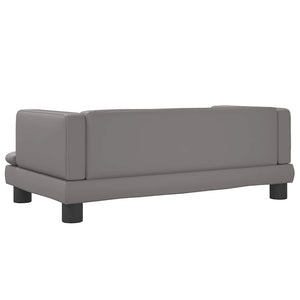 Kindersofa Grau Kunstleder 80cm