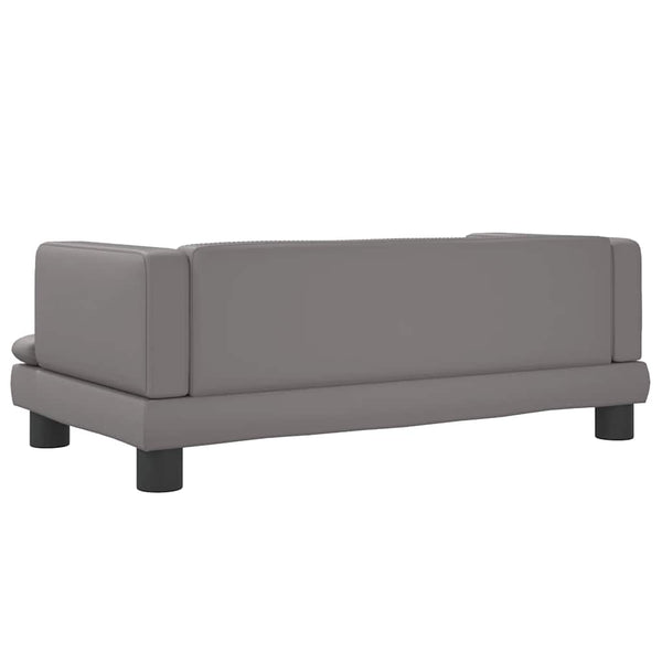 Kindersofa Grau Kunstleder 80cm