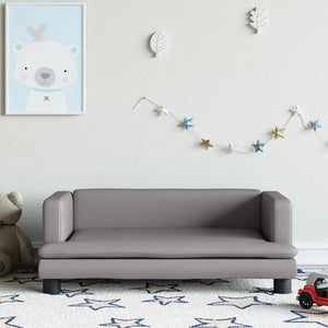 Kindersofa Grau Kunstleder 80cm