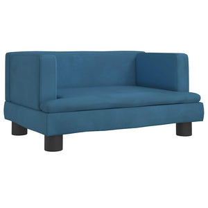 Blaues Kindersofa Samt 60x40x30 cm