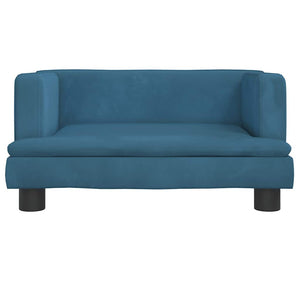 Blaues Kindersofa Samt 60x40x30 cm