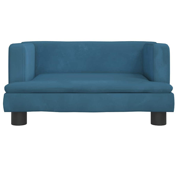 Blaues Kindersofa Samt 60x40x30 cm