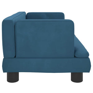 Blaues Kindersofa Samt 60x40x30 cm