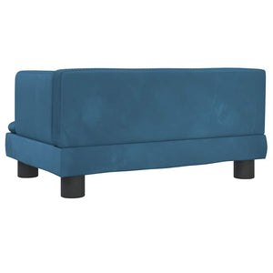 Blaues Kindersofa Samt 60x40x30 cm