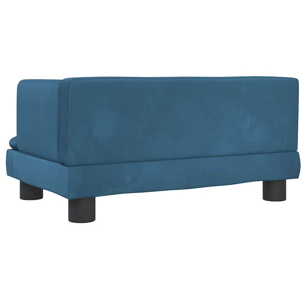 Blaues Kindersofa Samt 60x40x30 cm