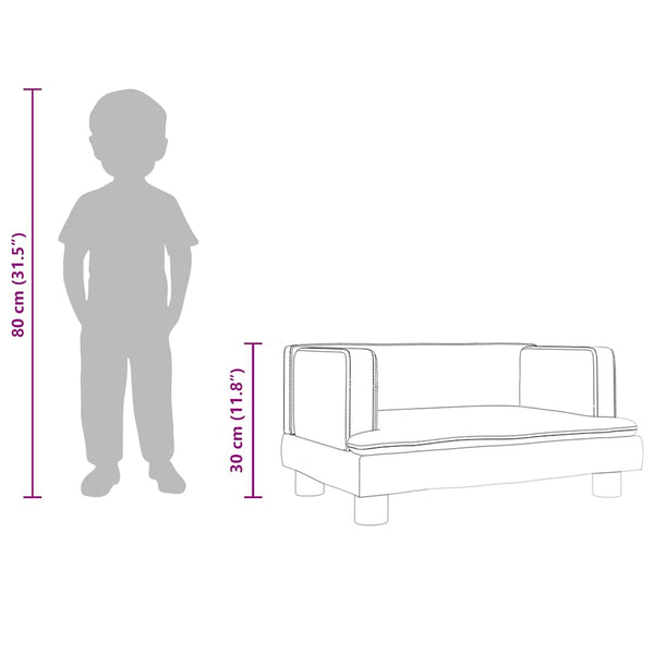 Blaues Kindersofa Samt 60x40x30 cm