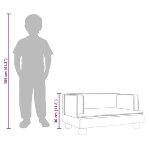 vidaXL Canapé enfant Gris clair 60x40x30 cm Velours