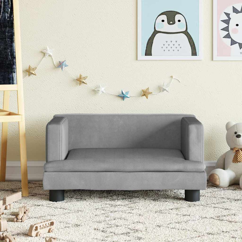 vidaXL Canapé enfant Gris clair 60x40x30 cm Velours