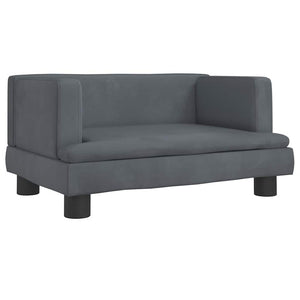 Kindersofa Dunkelgrau Samt 60 cm