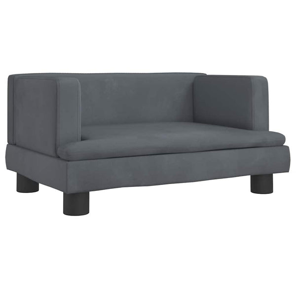 Kindersofa Dunkelgrau Samt 60 cm