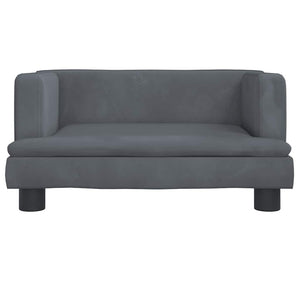 Kindersofa Dunkelgrau Samt 60 cm