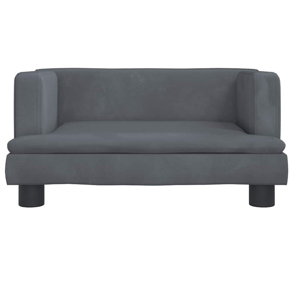 Kindersofa Dunkelgrau Samt 60 cm