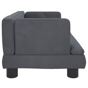 Kindersofa Dunkelgrau Samt 60 cm