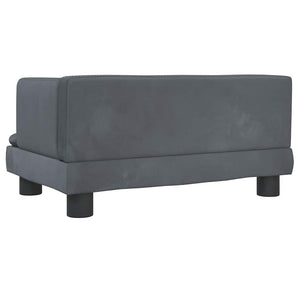 Kindersofa Dunkelgrau Samt 60 cm