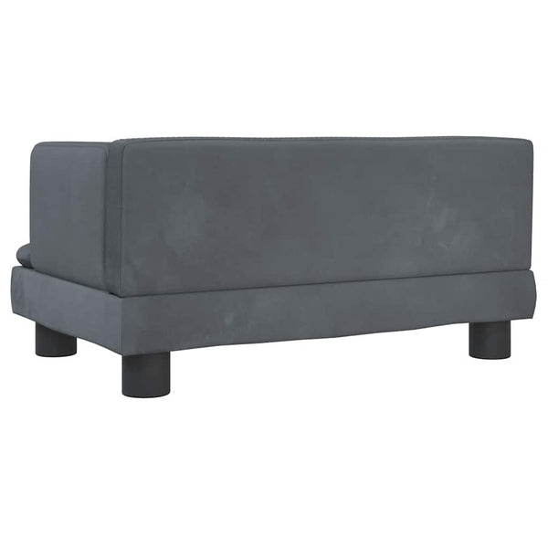 Kindersofa Dunkelgrau Samt 60 cm