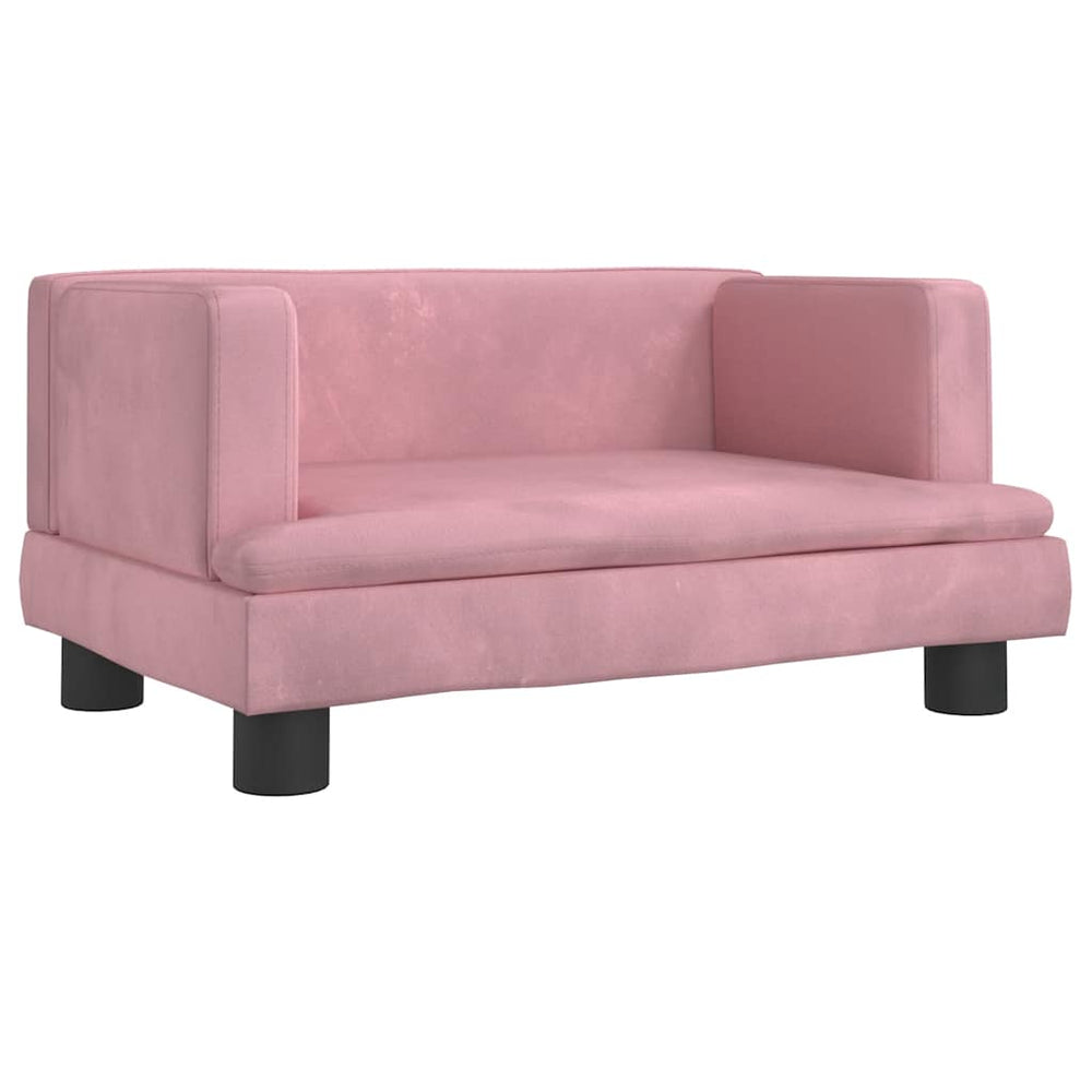 Kindersofa Rosa Samt 60x40x30 cm