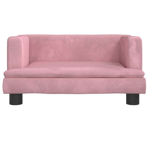 Kindersofa Rosa Samt 60x40x30 cm