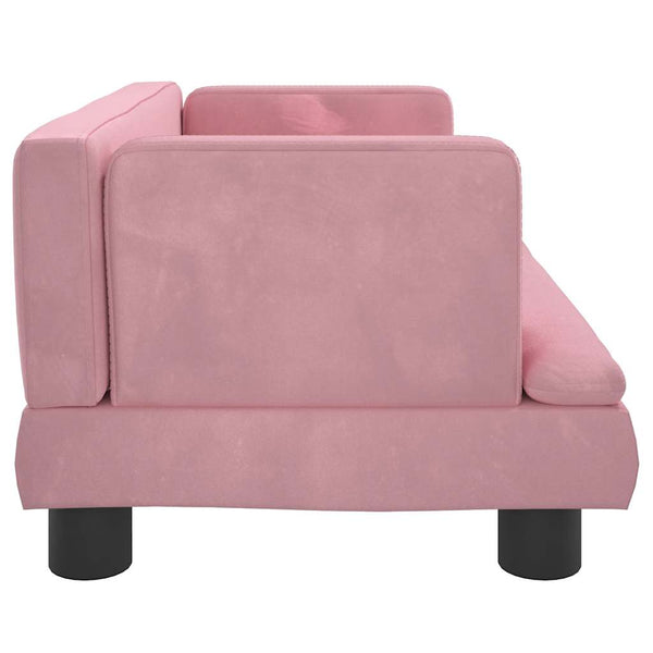 Kindersofa Rosa Samt 60x40x30 cm