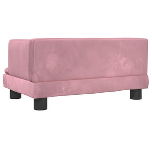 Kindersofa Rosa Samt 60x40x30 cm