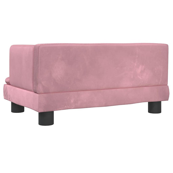 Kindersofa Rosa Samt 60x40x30 cm