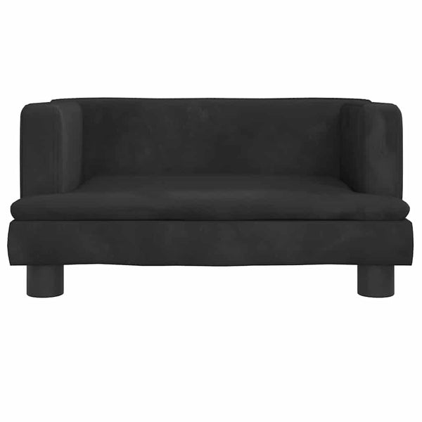 vidaXL Canapé enfant noir 60x40x30 cm velours