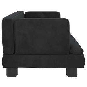 vidaXL Canapé enfant noir 60x40x30 cm velours