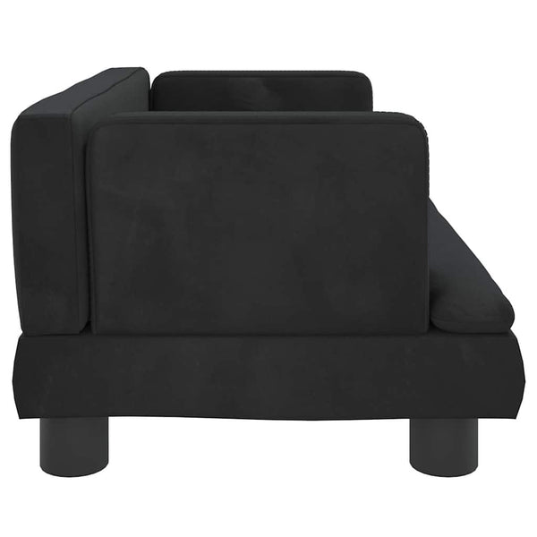 vidaXL Canapé enfant noir 60x40x30 cm velours