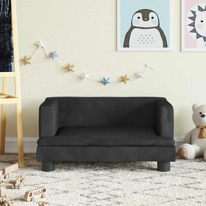 vidaXL Canapé enfant noir 60x40x30 cm velours