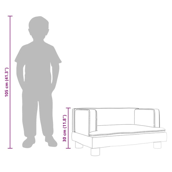 vidaXL Canapé enfant marron 60x40x30 cm Velours