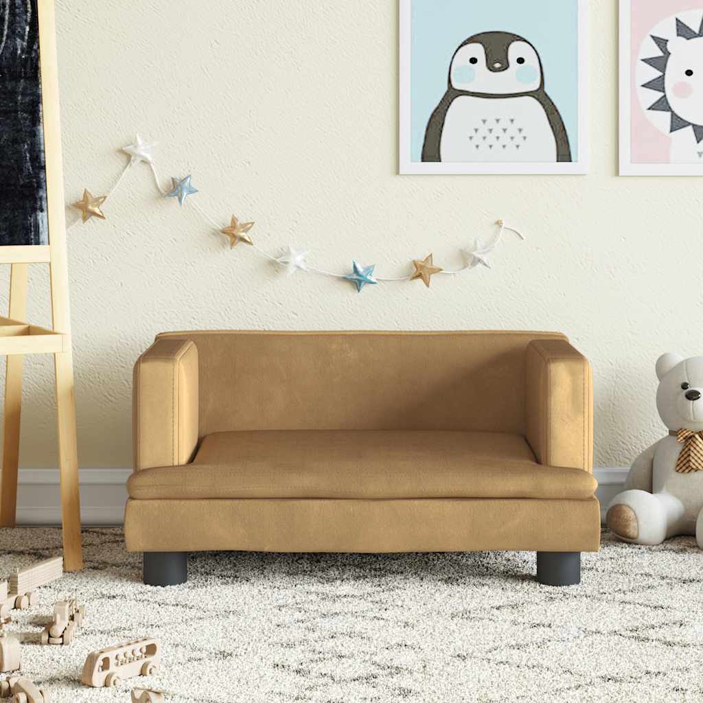 vidaXL Canapé enfant marron 60x40x30 cm Velours