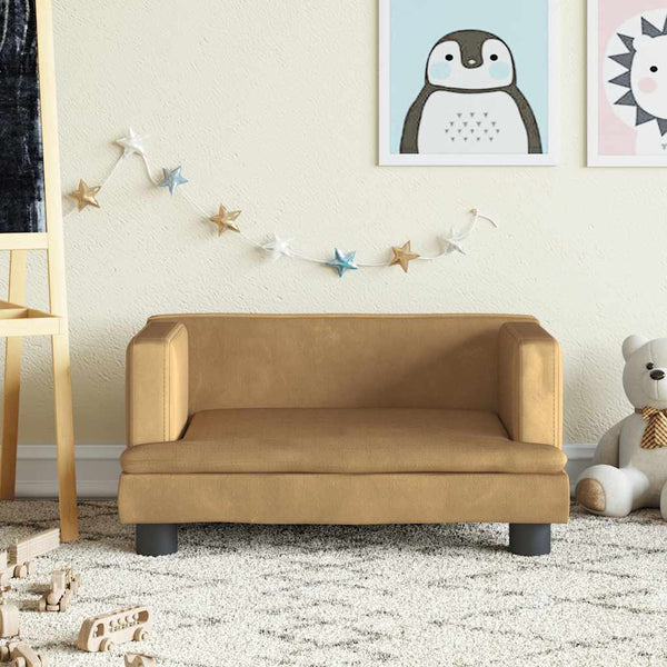 vidaXL Canapé enfant marron 60x40x30 cm Velours