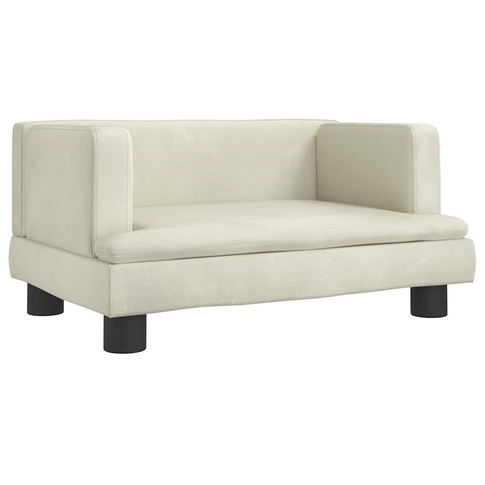 Kindersofa Creme Samt 60x40x30 cm
