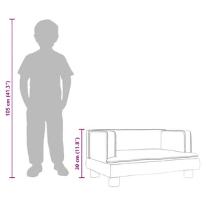 vidaXL Canapé enfant crème 60x40x30 cm velours