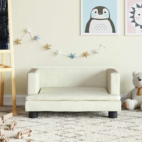 vidaXL Canapé enfant crème 60x40x30 cm velours