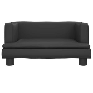 Kindersofa Schwarz Kunstleder 60 cm