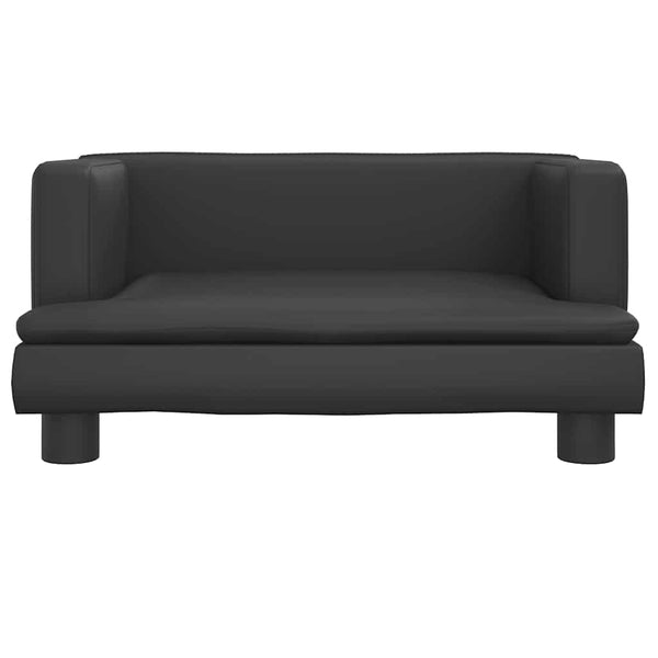 Kindersofa Schwarz Kunstleder 60 cm
