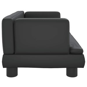 Kindersofa Schwarz Kunstleder 60 cm