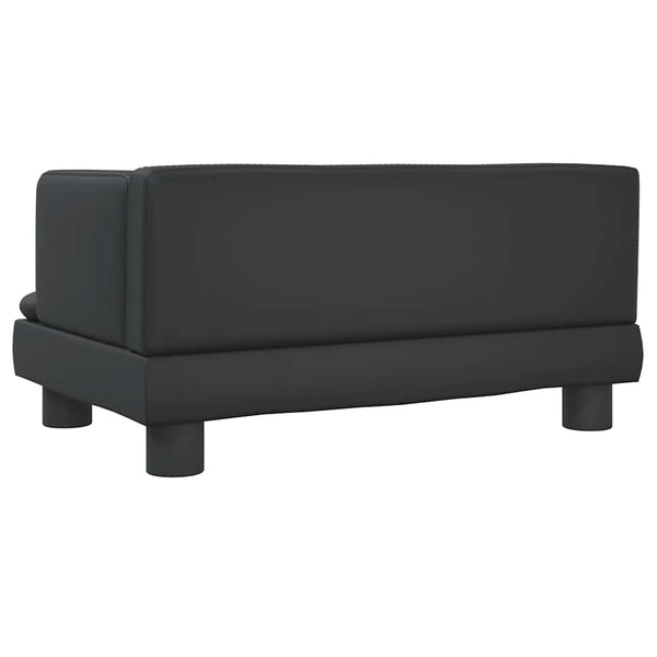 Kindersofa Schwarz Kunstleder 60 cm