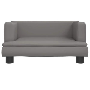Kindersofa Grau Kunstleder 60x40x30 cm