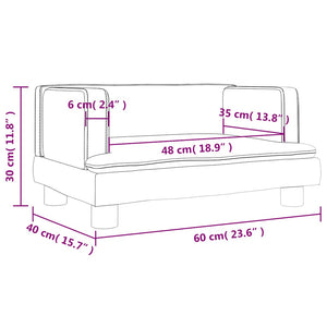 Kindersofa Cappuccino-Braun Kunstleder 60 cm
