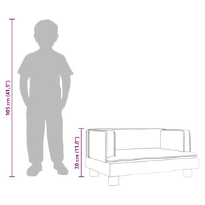 Kindersofa Cappuccino-Braun Kunstleder 60 cm